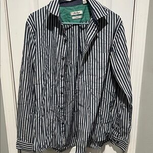 Van Heusen Men's Navy and White Striped Shirt